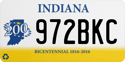 IN license plate 972BKC