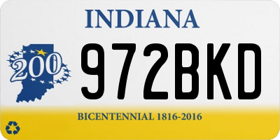 IN license plate 972BKD