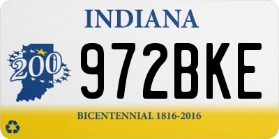 IN license plate 972BKE