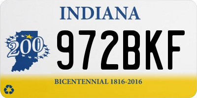 IN license plate 972BKF