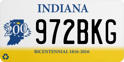 IN license plate 972BKG