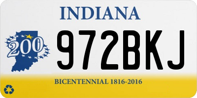 IN license plate 972BKJ
