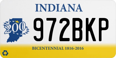 IN license plate 972BKP