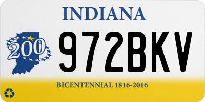 IN license plate 972BKV