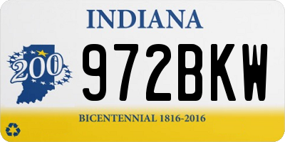 IN license plate 972BKW