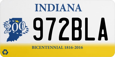 IN license plate 972BLA