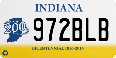 IN license plate 972BLB