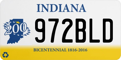 IN license plate 972BLD