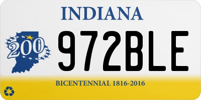IN license plate 972BLE