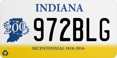 IN license plate 972BLG