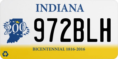 IN license plate 972BLH