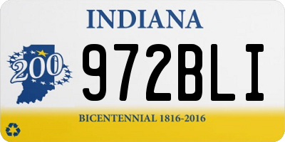 IN license plate 972BLI