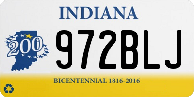 IN license plate 972BLJ