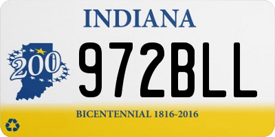 IN license plate 972BLL