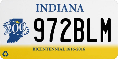 IN license plate 972BLM