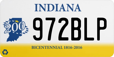 IN license plate 972BLP