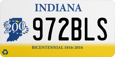 IN license plate 972BLS