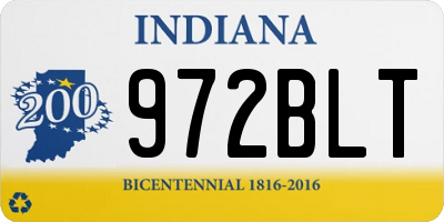 IN license plate 972BLT