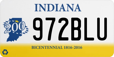 IN license plate 972BLU