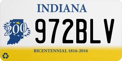 IN license plate 972BLV