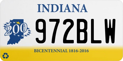 IN license plate 972BLW