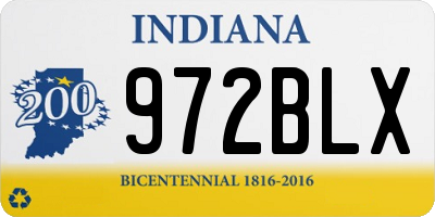 IN license plate 972BLX