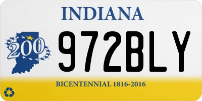 IN license plate 972BLY