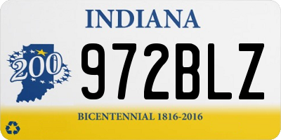 IN license plate 972BLZ
