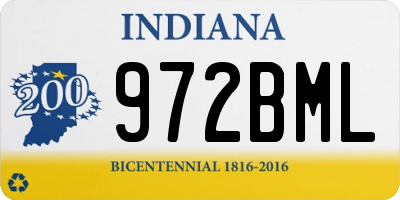 IN license plate 972BML