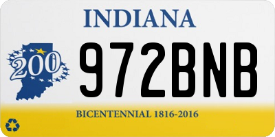 IN license plate 972BNB