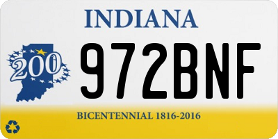 IN license plate 972BNF