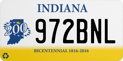 IN license plate 972BNL
