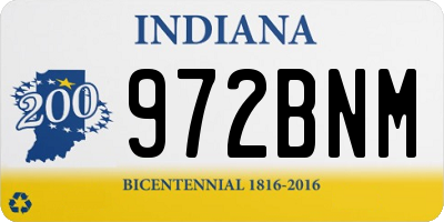 IN license plate 972BNM