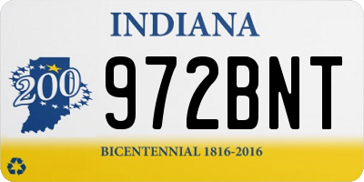 IN license plate 972BNT
