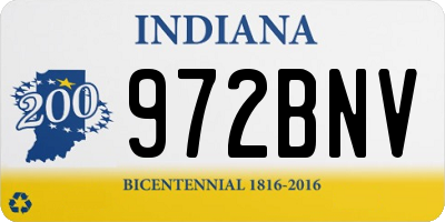 IN license plate 972BNV