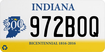 IN license plate 972BOQ