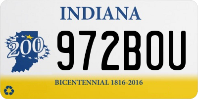IN license plate 972BOU