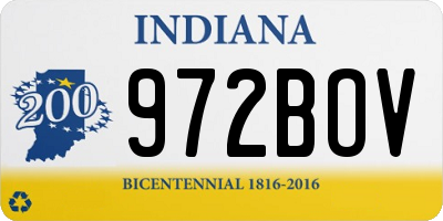 IN license plate 972BOV