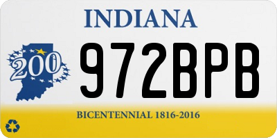 IN license plate 972BPB
