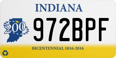 IN license plate 972BPF