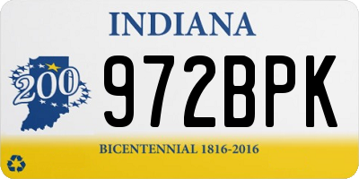 IN license plate 972BPK