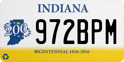 IN license plate 972BPM