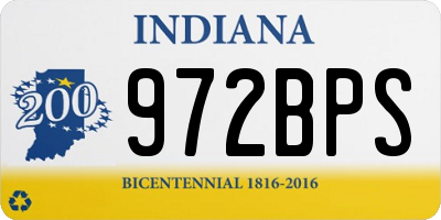 IN license plate 972BPS