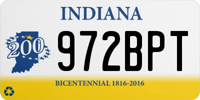 IN license plate 972BPT