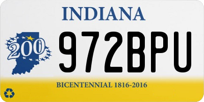 IN license plate 972BPU
