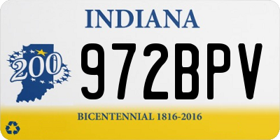 IN license plate 972BPV