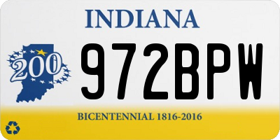 IN license plate 972BPW