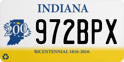 IN license plate 972BPX