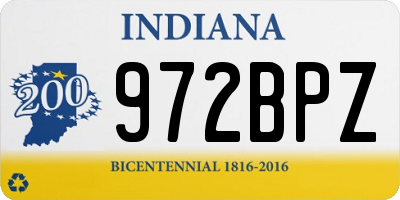 IN license plate 972BPZ