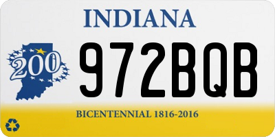 IN license plate 972BQB